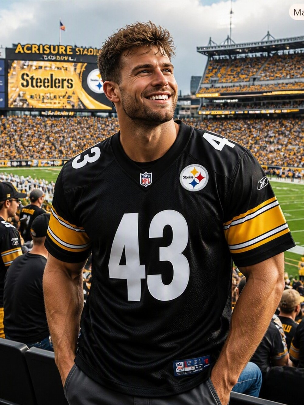 Pittsburgh Steelers #43 Black Football Jersey